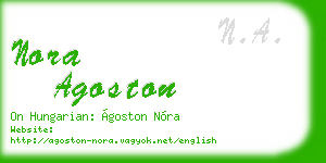 nora agoston business card